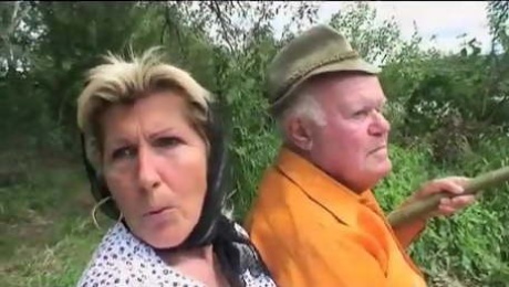 Grandpa fucks busty granny and teen outdoor