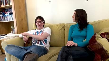 Nerd Pervert featuring Liz Rainbow's handjob action